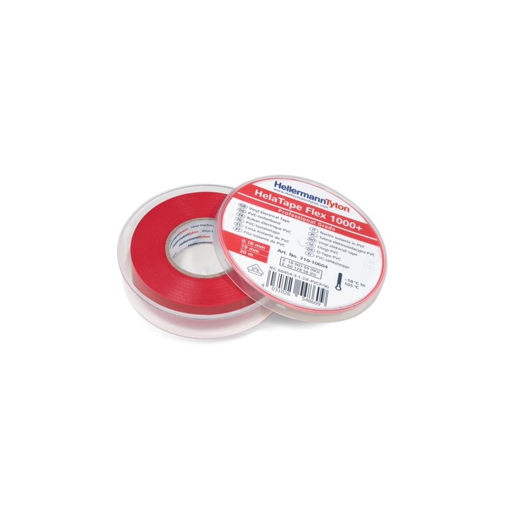 Hellermann Isolierband 710-10604 Typ HTAPE-FLEX1000+ C 19x20 PVC RD