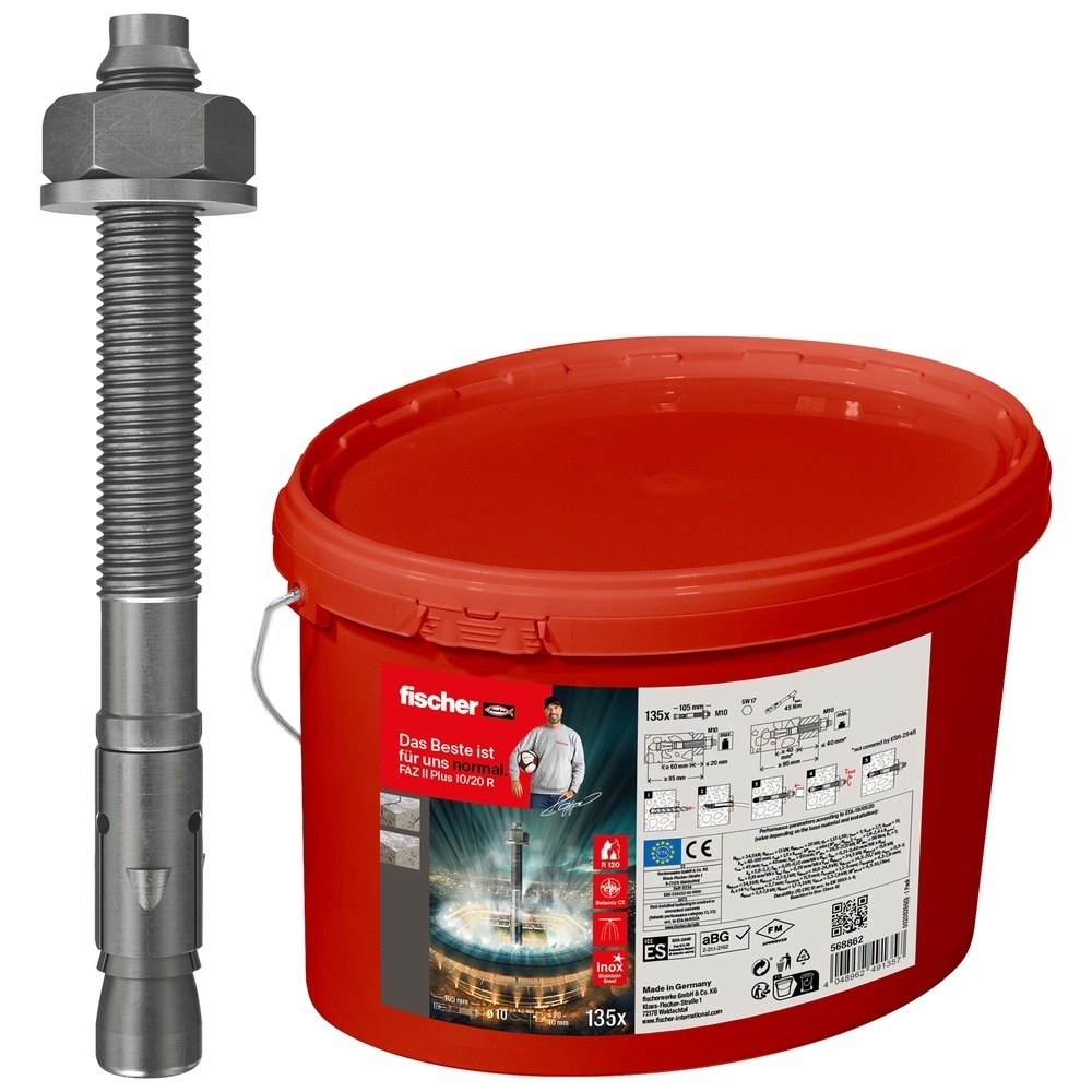 Fischer Bolzenanker 568862 Typ Bolzenanker FAZ II Plus 10/20 R Eimer