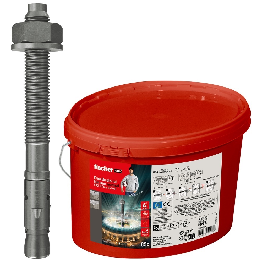 Fischer Bolzenanker 568863 Typ Bolzenanker FAZ II Plus 12/10 R Eimer
