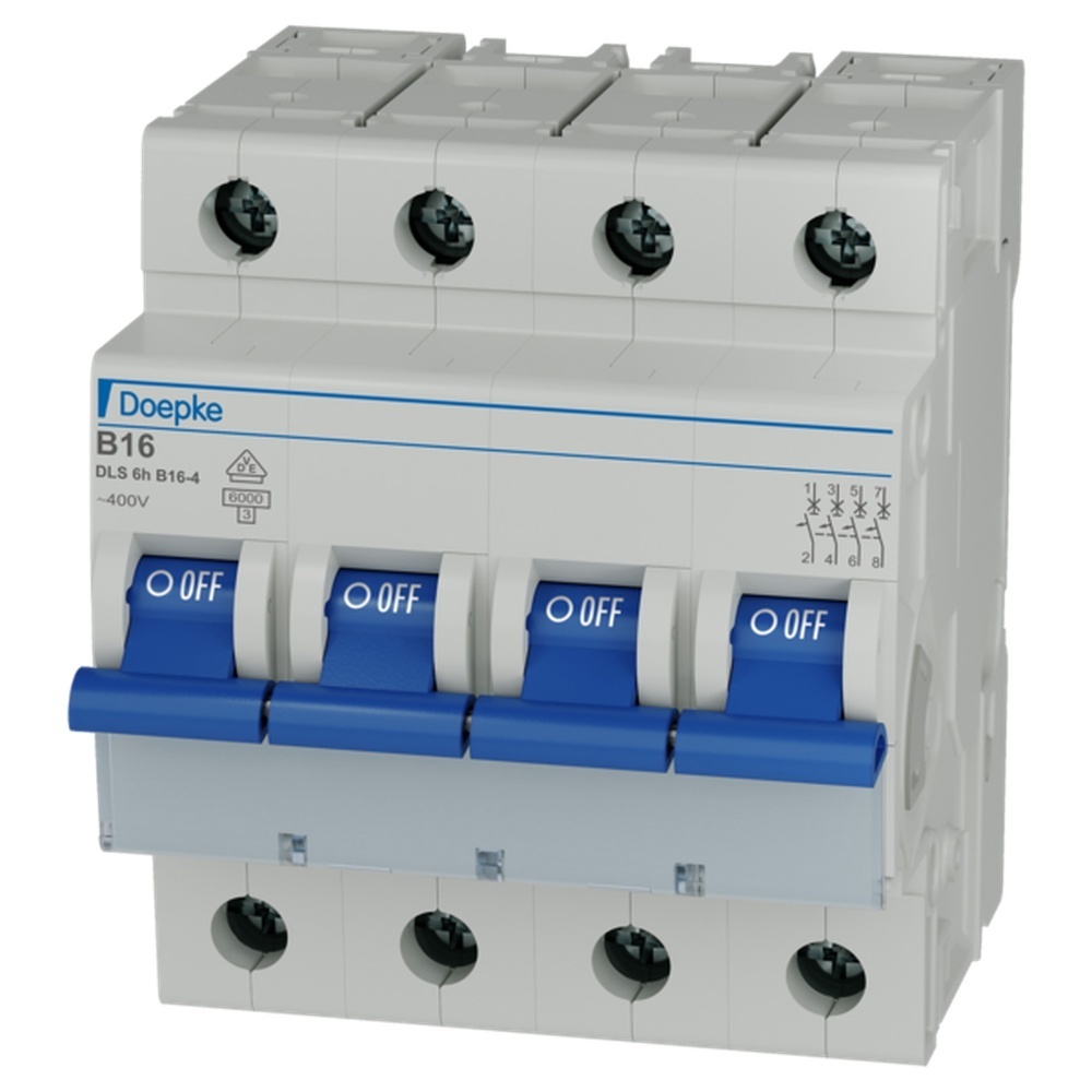 Doepke LS Schalter 4p B Char 09914173 Typ DLS 6H B16-4 6KA