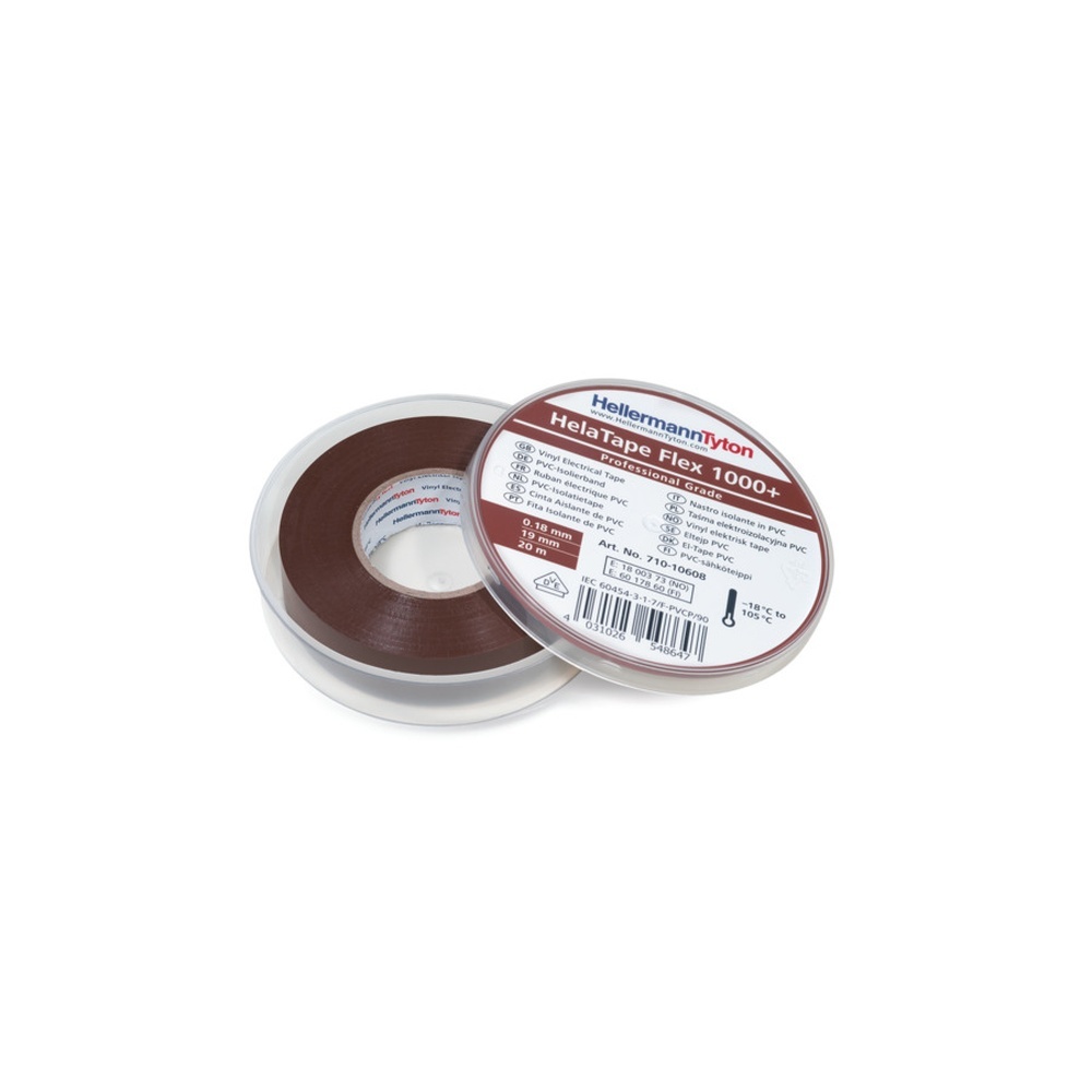 Hellermann Isolierband 710-10608 Typ HTAPE-FLEX1000+ C 19x20 PVC BN