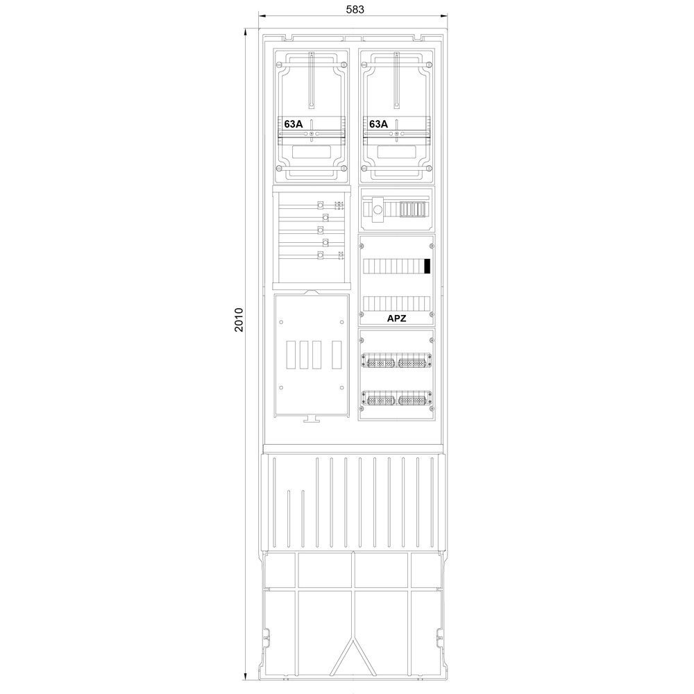 f-tronic Zähleranschlusssäule ZSA202-2-2ZK-APZ-TSG Nr. 7160151