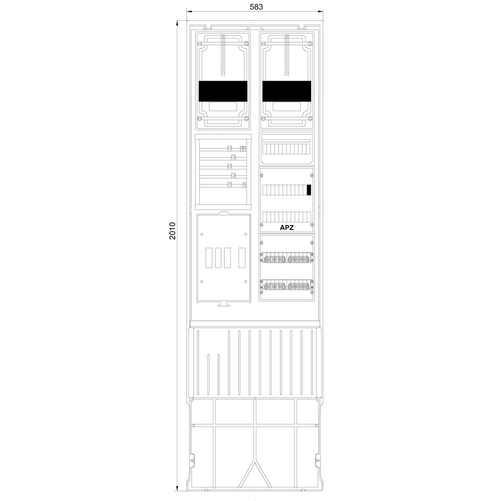 f-tronic Zähleranschlusssäule ZSA202-2-2ZK-2ZSK-AP Nr. 7160129