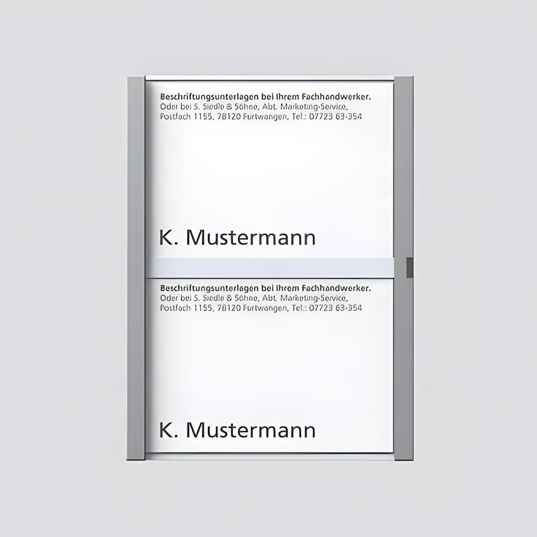 Siedle Namensschild 200029788-00 Typ TM 612-2/BTM 650-02 SM