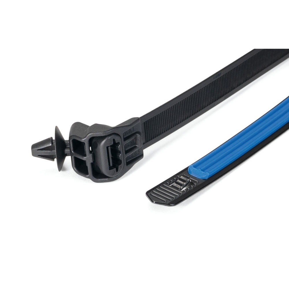 Hellermann Tyton Befestigungsbinder 156-04097 Typ SGT100SAHD6.5S2.0-PA66HS/TPE-BK/BU (250)