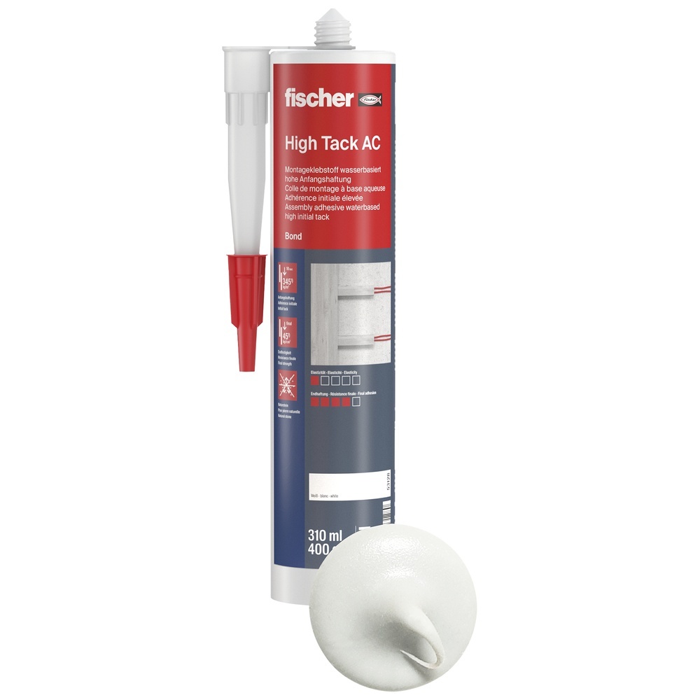 Fischer Montageklebstoff 053128 Typ fischer High Tack AC white 310ml (DE/FR/EN)