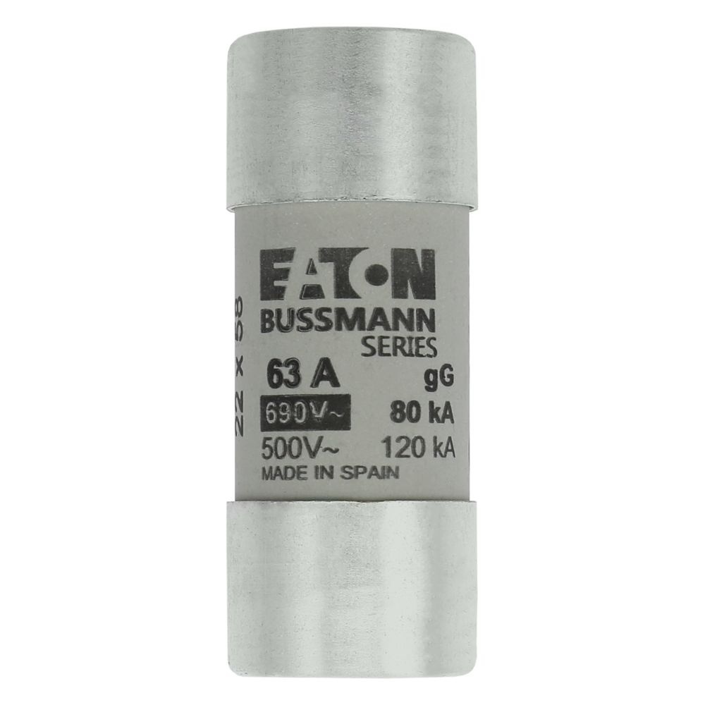 Eaton Sicherungseinsatz C22G63 Typ CYLINDRICAL FUSE 22 x 58 63A GG 690V AC