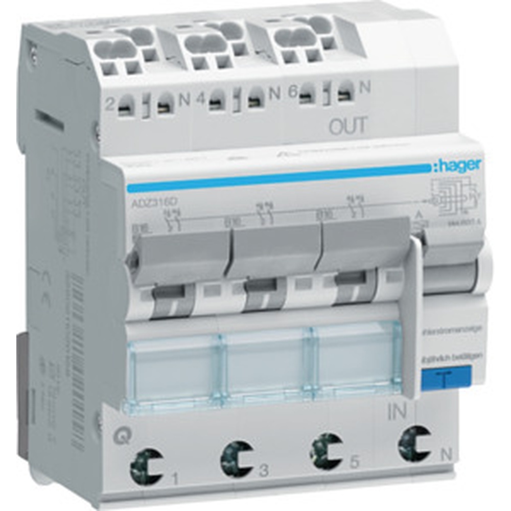 Hager Fehlerstrom Leitungsschutzschalter ADZ316D