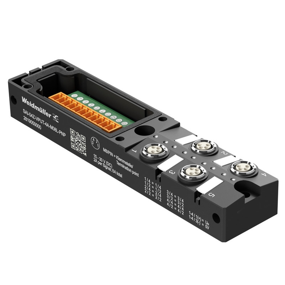 Weidmüller Passiver Sensor Aktor Verteiler 2819050000 Typ SAI-04Z-VPUT-4A-M08L-PNP