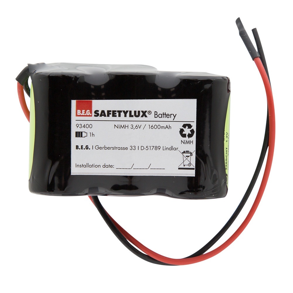 B.E.G. Brück Akku 93400 Typ Akku C-Pack NiMH 3,6 V 1,6 Ah 1 h