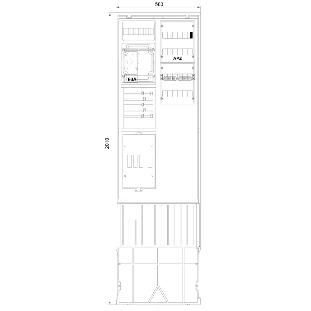 f-tronic Zähleranschlusssäule ZSA202-2-eHZ-APZ-HAK Nr. 7160134