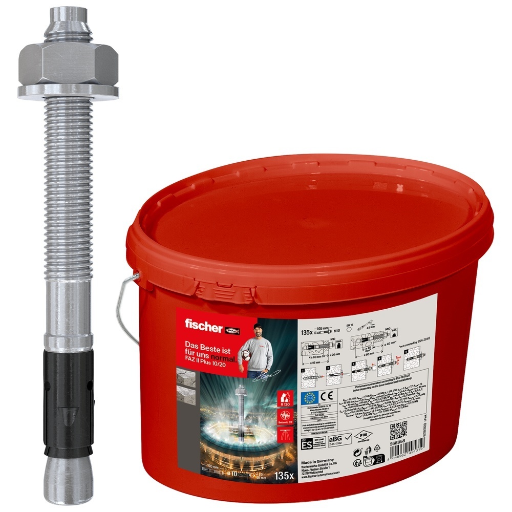 Fischer Bolzenanker 568858 Typ Bolzenanker FAZ II Plus 10/20 Eimer