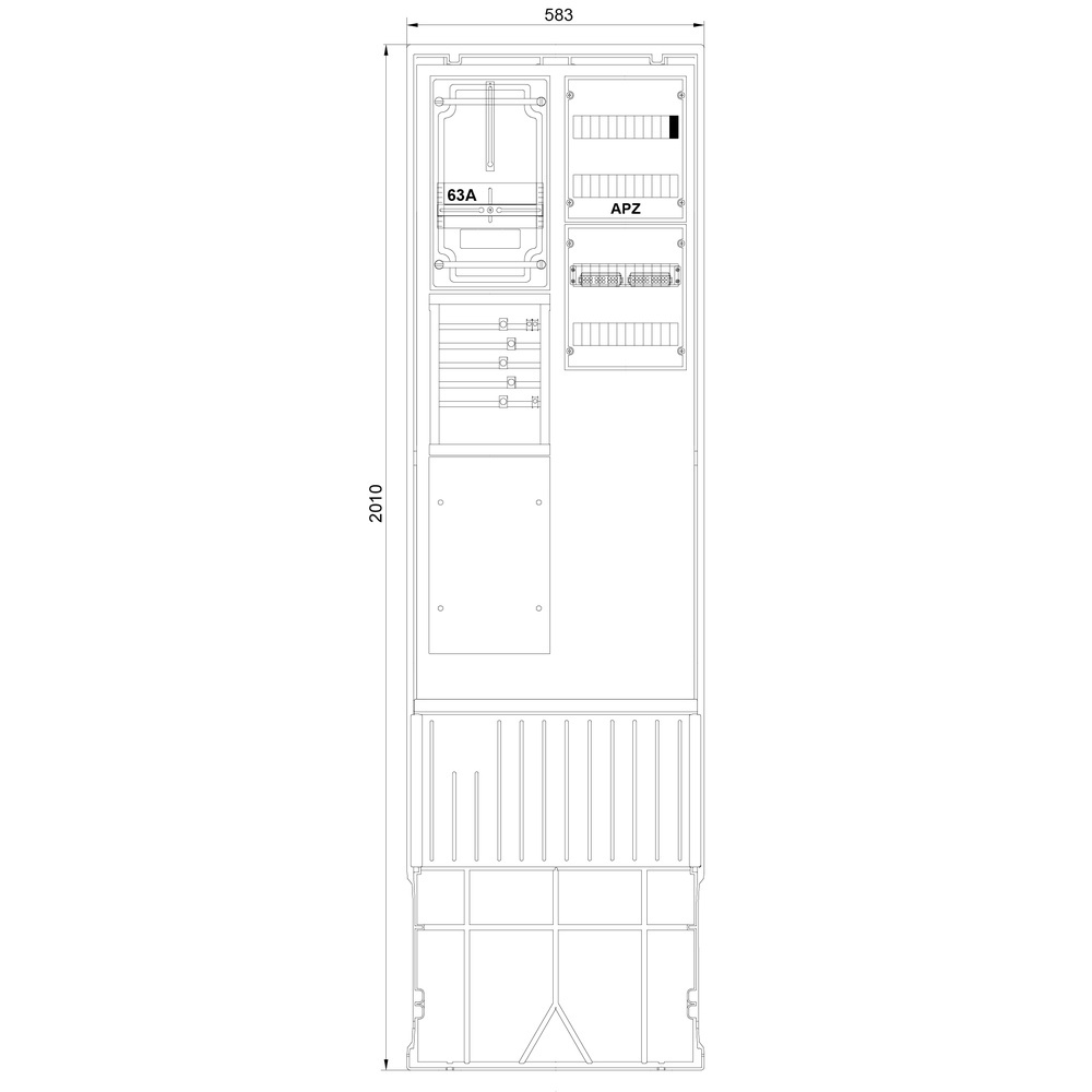 f-tronic Zähleranschlusssäule ZSA202-2-ZK-APZ-HG Nr. 7160109