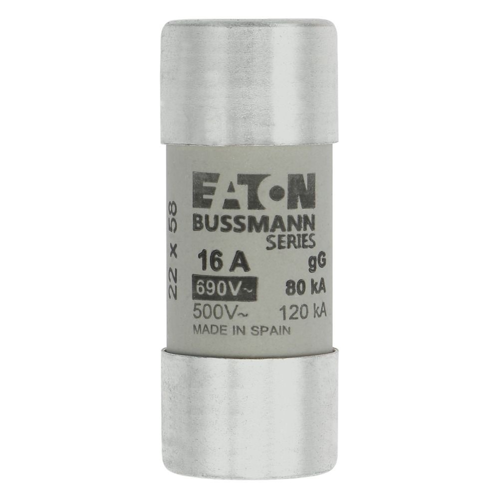 Eaton Sicherungseinsatz C22G16 Typ CYLINDRICAL FUSE 22 x 58 16A GG 690V AC