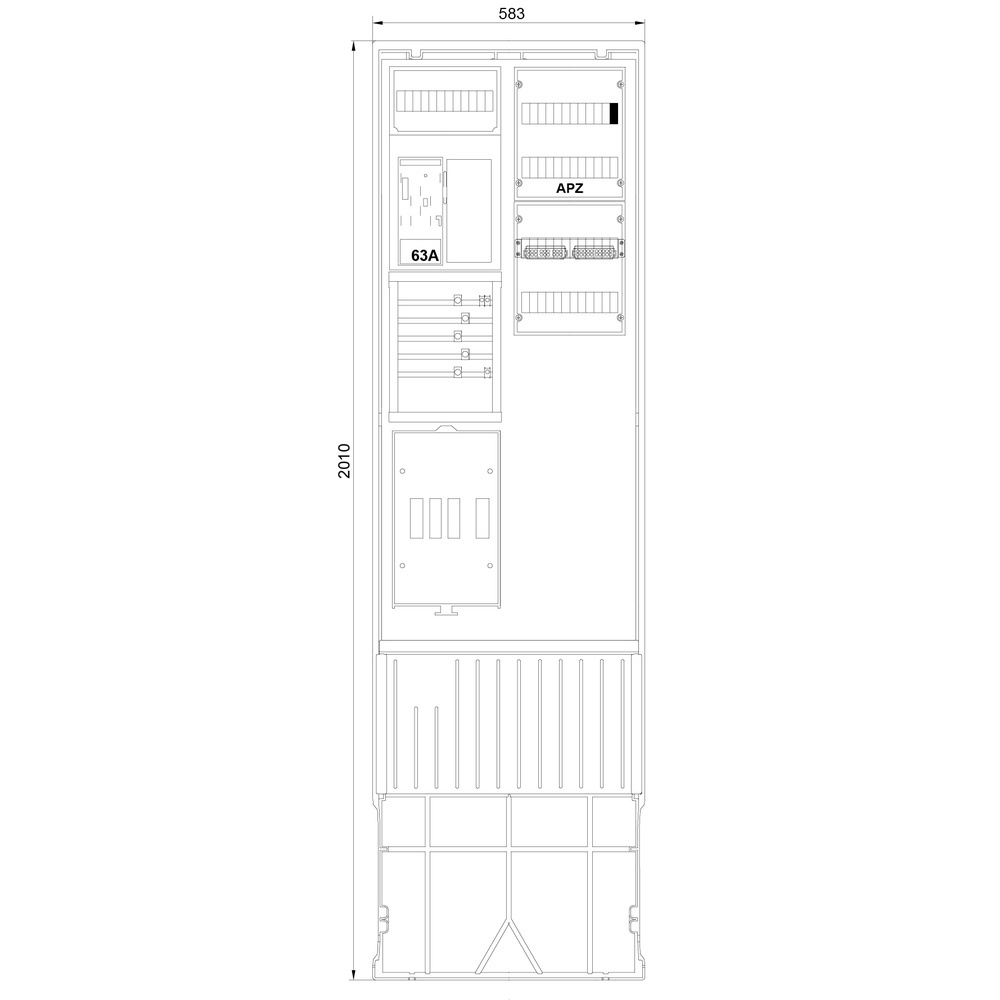 f-tronic Zähleranschlusssäule ZSA202-2-eHZ-APZ-HAK Nr. 7160125