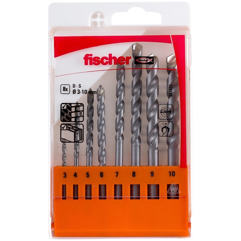 Fischer Steinbohrer 543027 Typ D-S Set 3-10mm 8pcs P