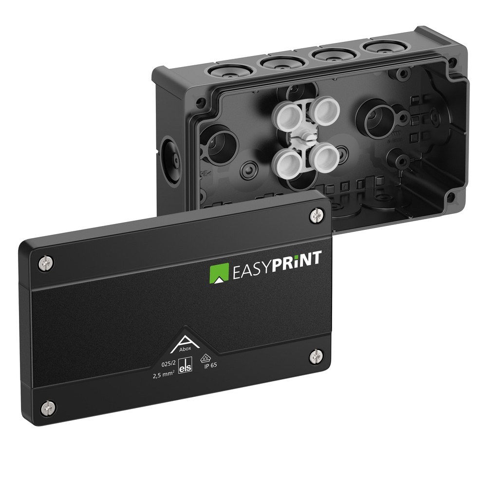 Spelsberg Abzweigkasten 802002EP Typ Abox 025/2-L/sw EasyPrint