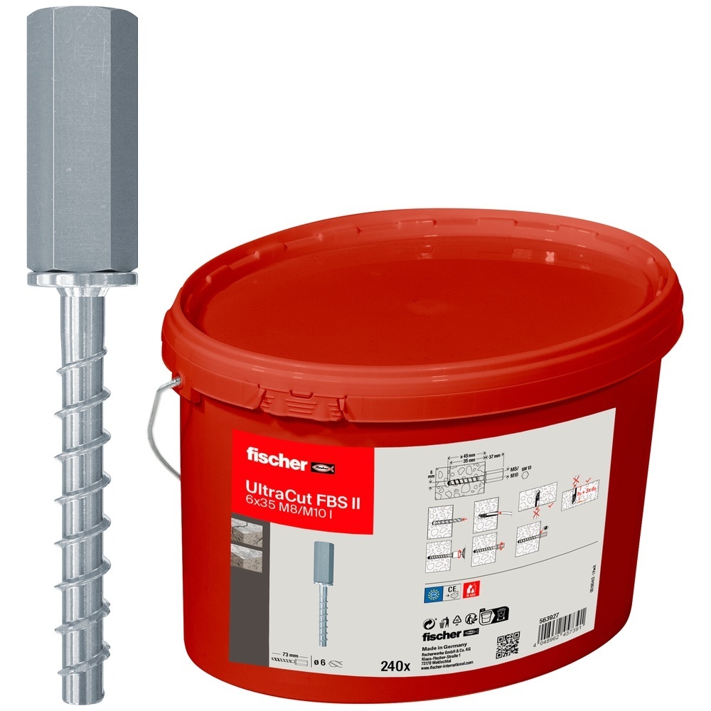 Fischer Baueimer 563927 Typ Betonschraube FBS II 6x35 M8/M10 I Eimer
