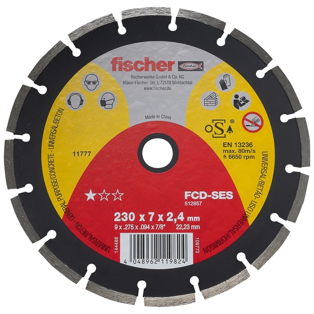 Fischer Diamanttrennscheibe 512857 Typ FCD-SES 230X2,4X22,23 DIA