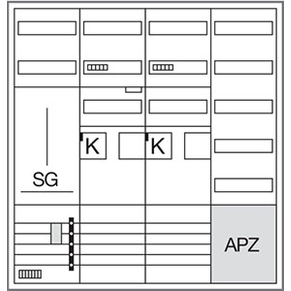 Hager Komplettschrank ZB34SET25LS