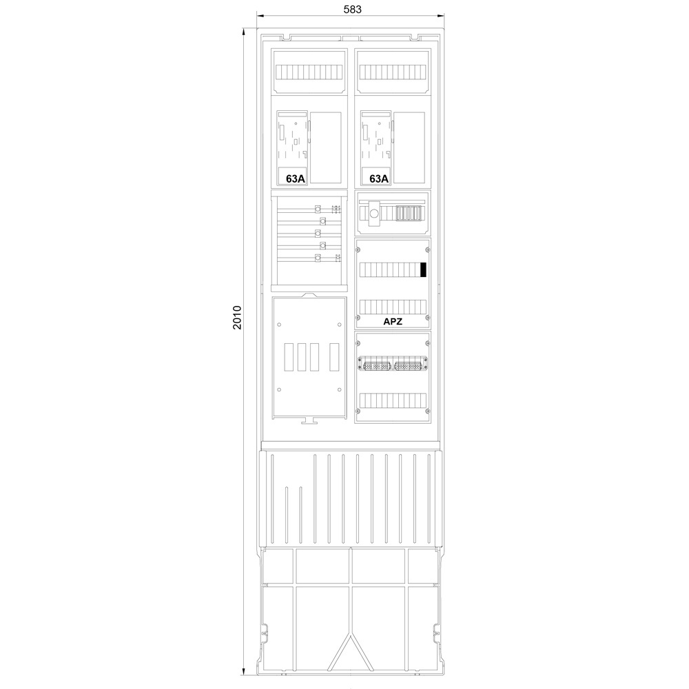 f-tronic Zähleranschlusssäule ZSA202-2-2eHZ-APZ-TS Nr. 7160146