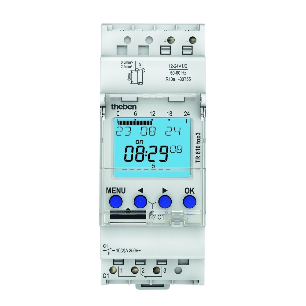 Theben Digitale Zeitschaltuhr 6104130 Typ TR 610 top3 12-24 V