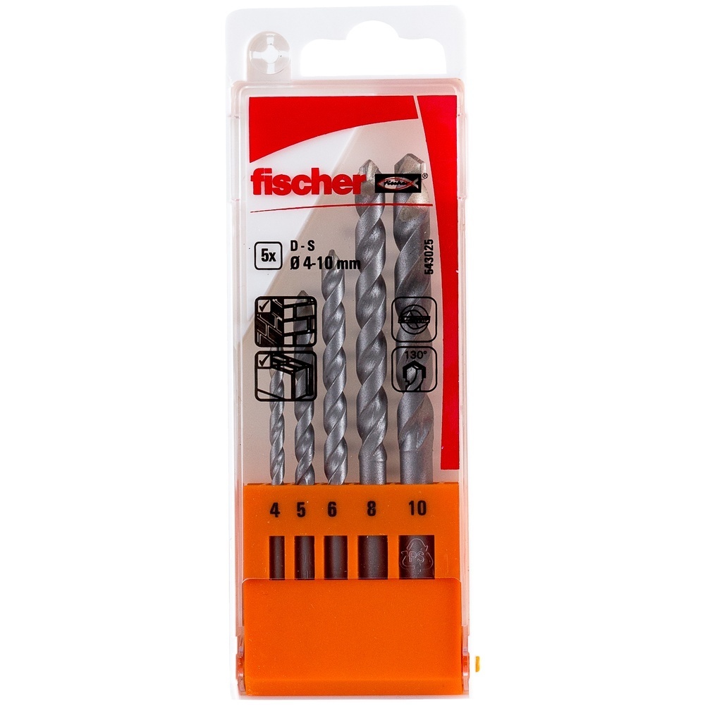Fischer Steinbohrer 543025 Typ D-S Set 4-10mm 5pcs P