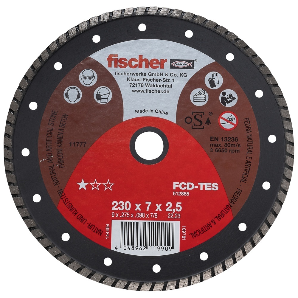 Fischer Diamanttrennscheibe 512865 Typ FCD-TES 230X2,5X22,23 DIA