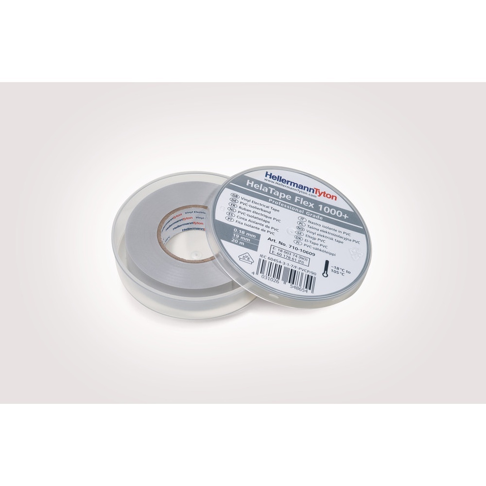 Hellermann Isolierband 710-10609 Typ HTAPE-FLEX1000+ C 19x20 PVC GY
