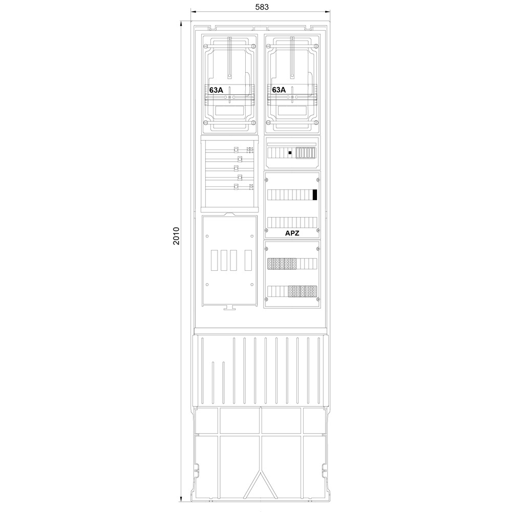 f-tronic Zähleranschlusssäule ZSA202-2-2ZK-APZ-TSG Nr. 7160159