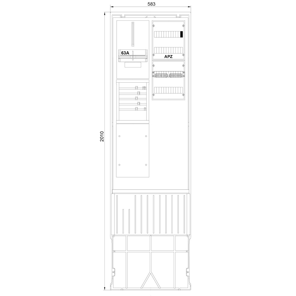 f-tronic Zähleranschlusssäule 7160167 Typ ZSA202-2-ZK-APZ-HO