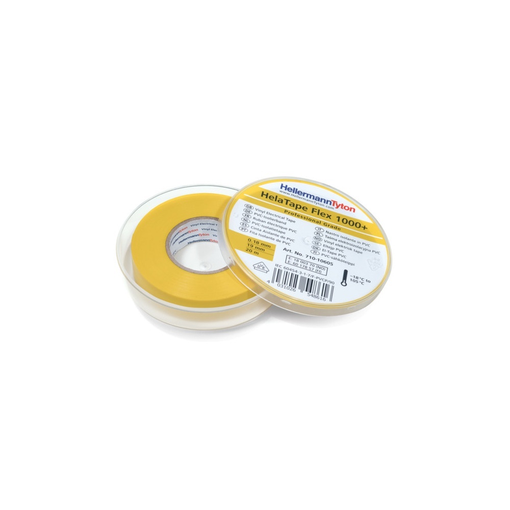Hellermann Isolierband 710-10605 Typ HTAPE-FLEX1000+ C 19x20 PVC YE