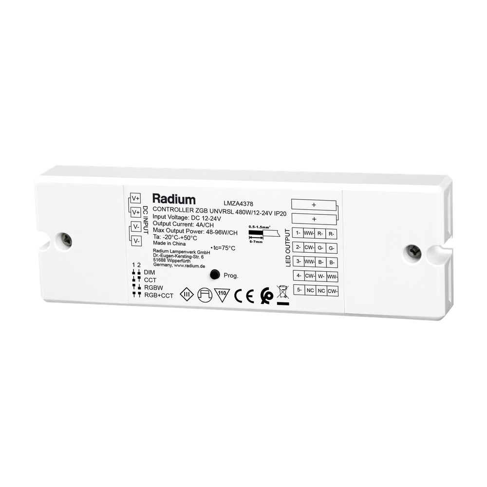 Radium 5 Kanal Dimmer LMZA4378 Typ CONTROLLER ZGB UNVRSL 480W/12-24V IP20