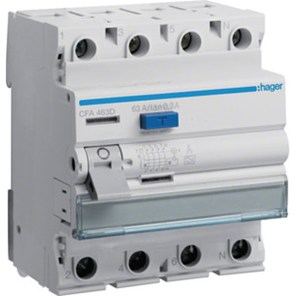Hager Fehlerstromschutzschalter CFA463D