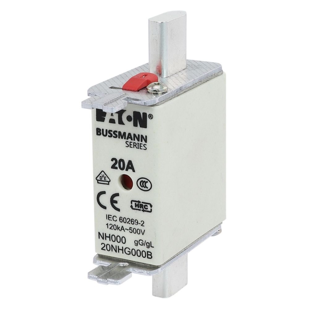 Eaton Sicherungseinsatz 20NHG000B Typ NH FUSE 20A 500V GL/GG SIZE 000 DUAL IN
