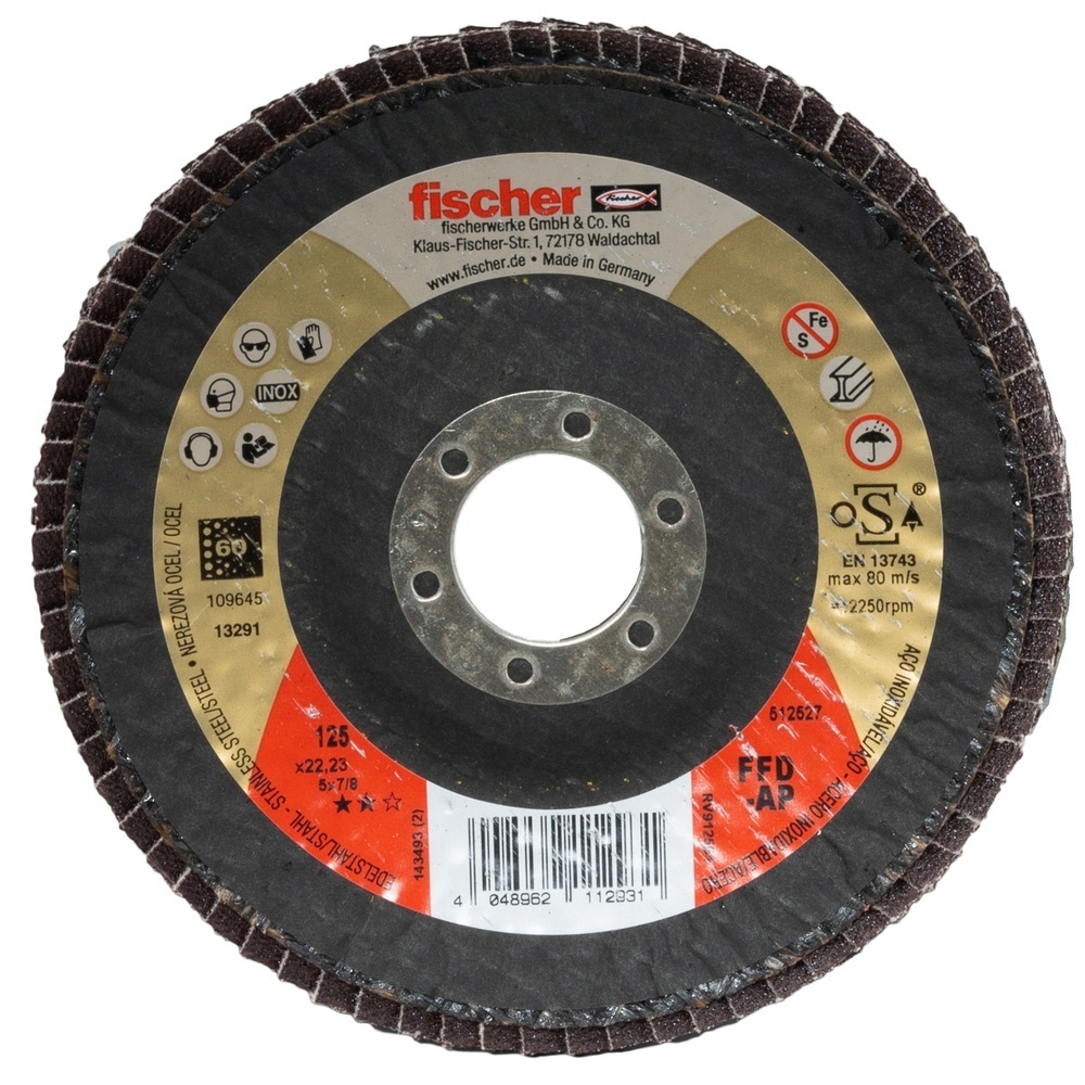 Fischer Fächerschleifscheibe 512527 Typ FFD-AP 125 K60 INOX