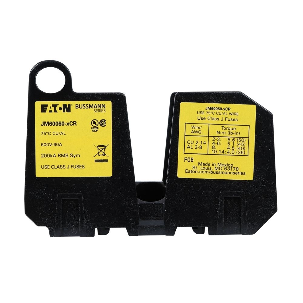 Eaton Sicherungsblock Class J JM60060-1CR Typ Class J fuse block 600V 60A-1 pole