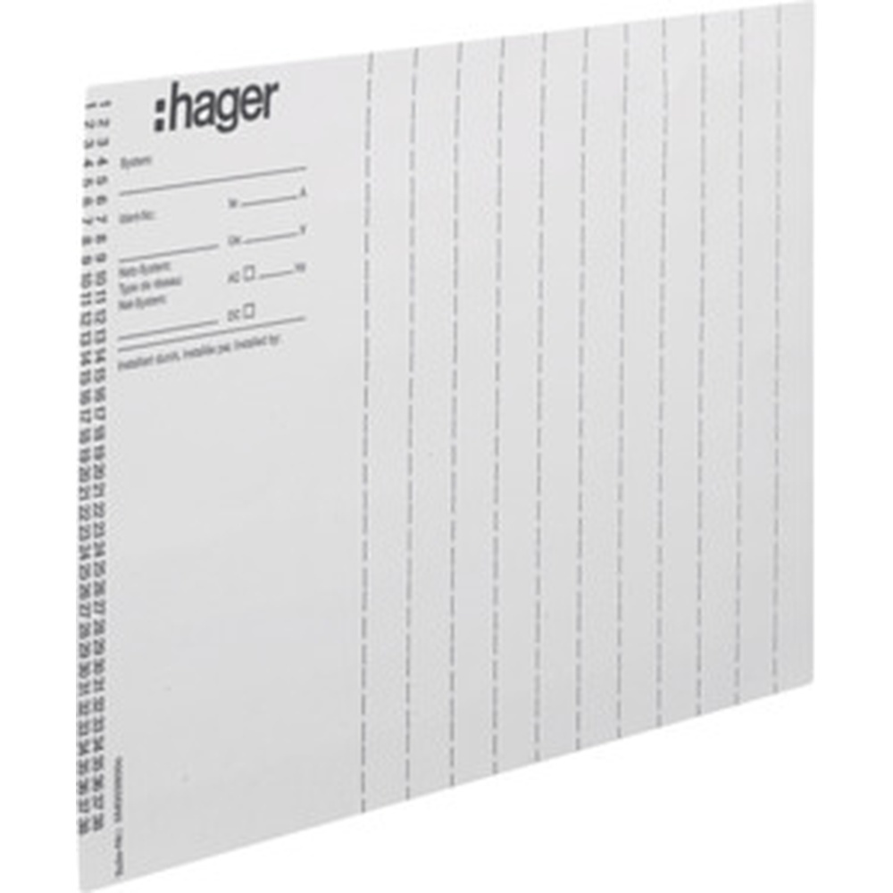 Hager Beschriftungsbögen ZZ90B