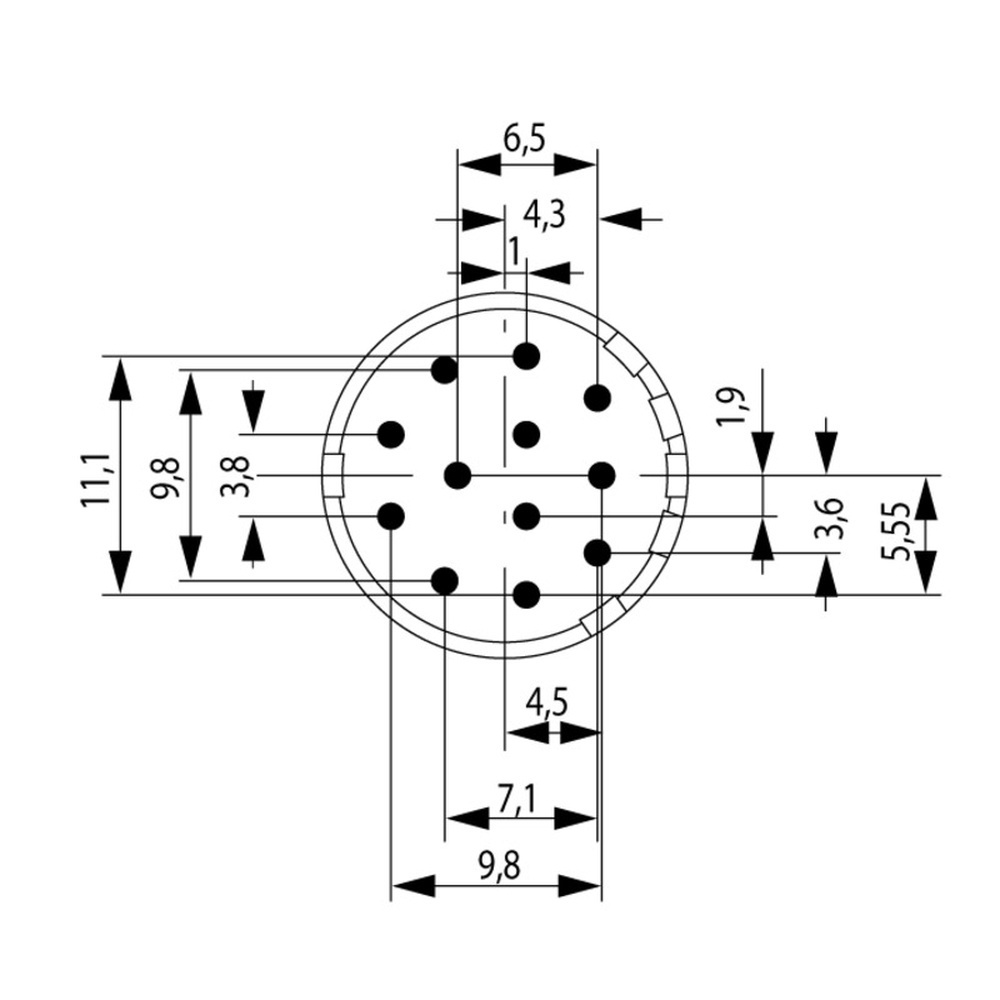 Weidmüller Kontakteinsatz 1224190000 Typ SAI-M23-BE-12-F-PE