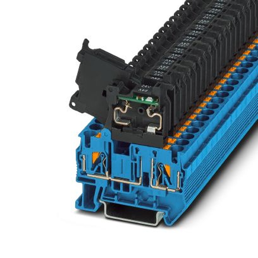 Phoenix Contact Sicherungsreihenklemme 3211904 Typ PT 4-HESILED 24 (5X20) BU/BK