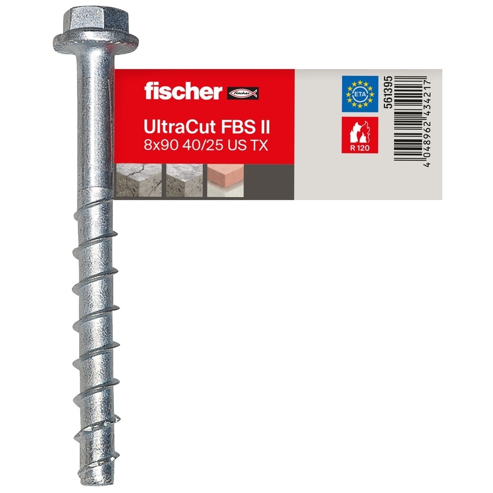 Fischer Betonschraube 561395 Typ FBS II 8x90 40/25 US TX E BETONSCHRAUBE