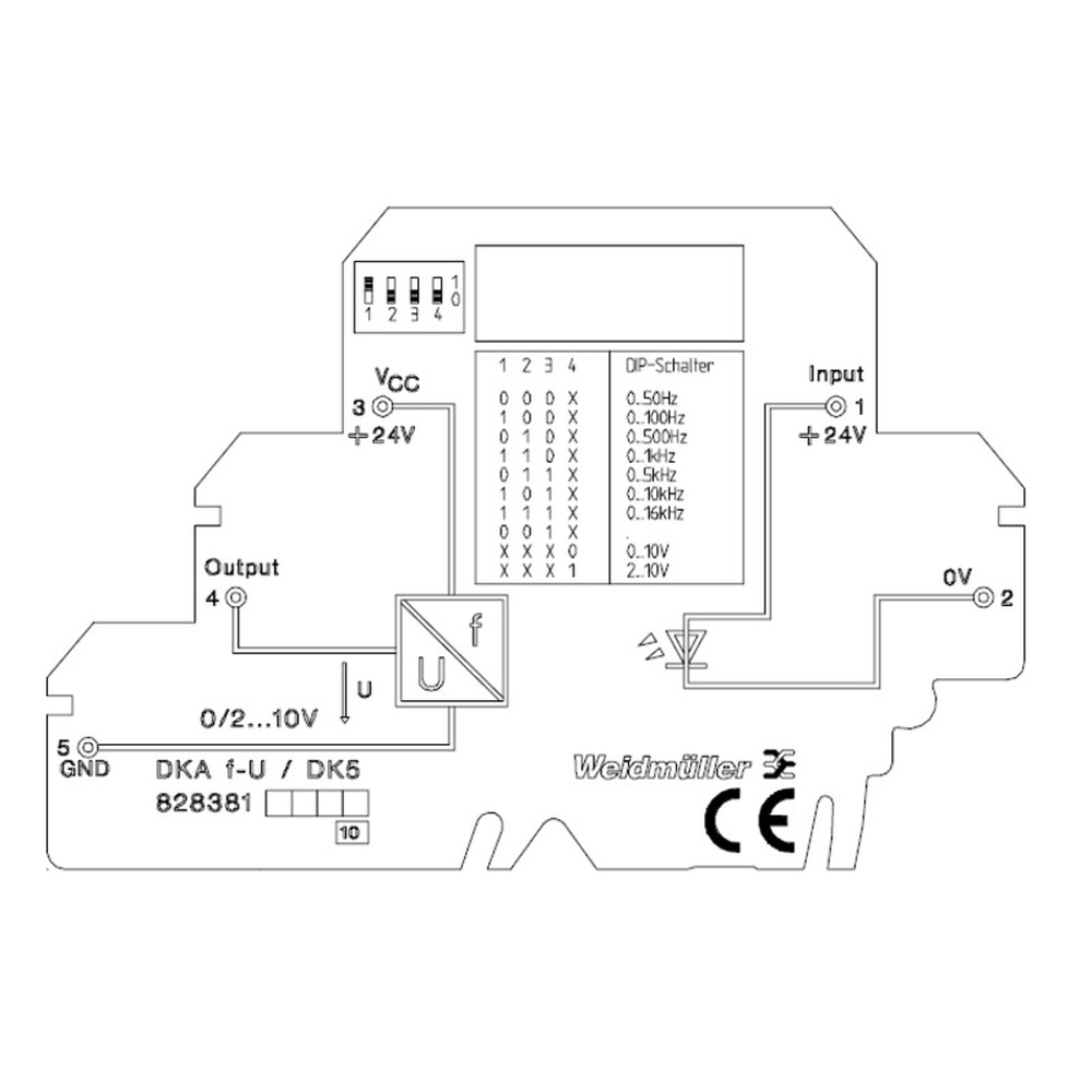 Weidmüller Frequenzmessumformer 8283810001 Typ DK F-U DK5 0-16KHZ 24V