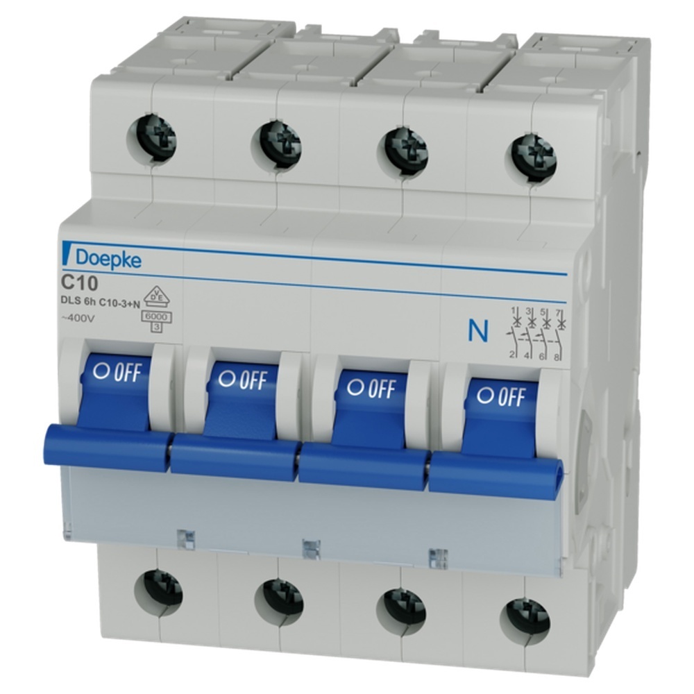 Doepke LS Schalter 3p+N C Char 09914321 Typ DLS 6H C10-3+N 6KA