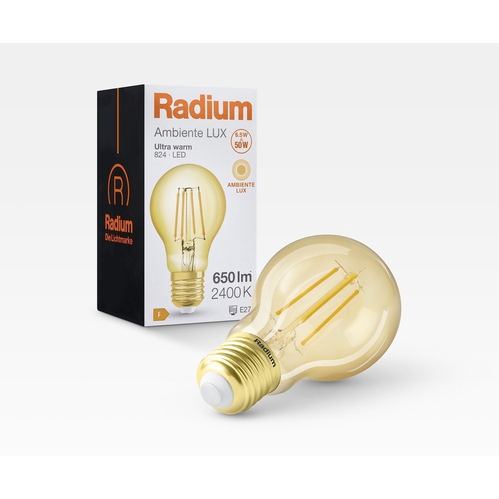 Radium LED Lampe 42819838 Typ RL-A50 824/C/E27 FIL Gold