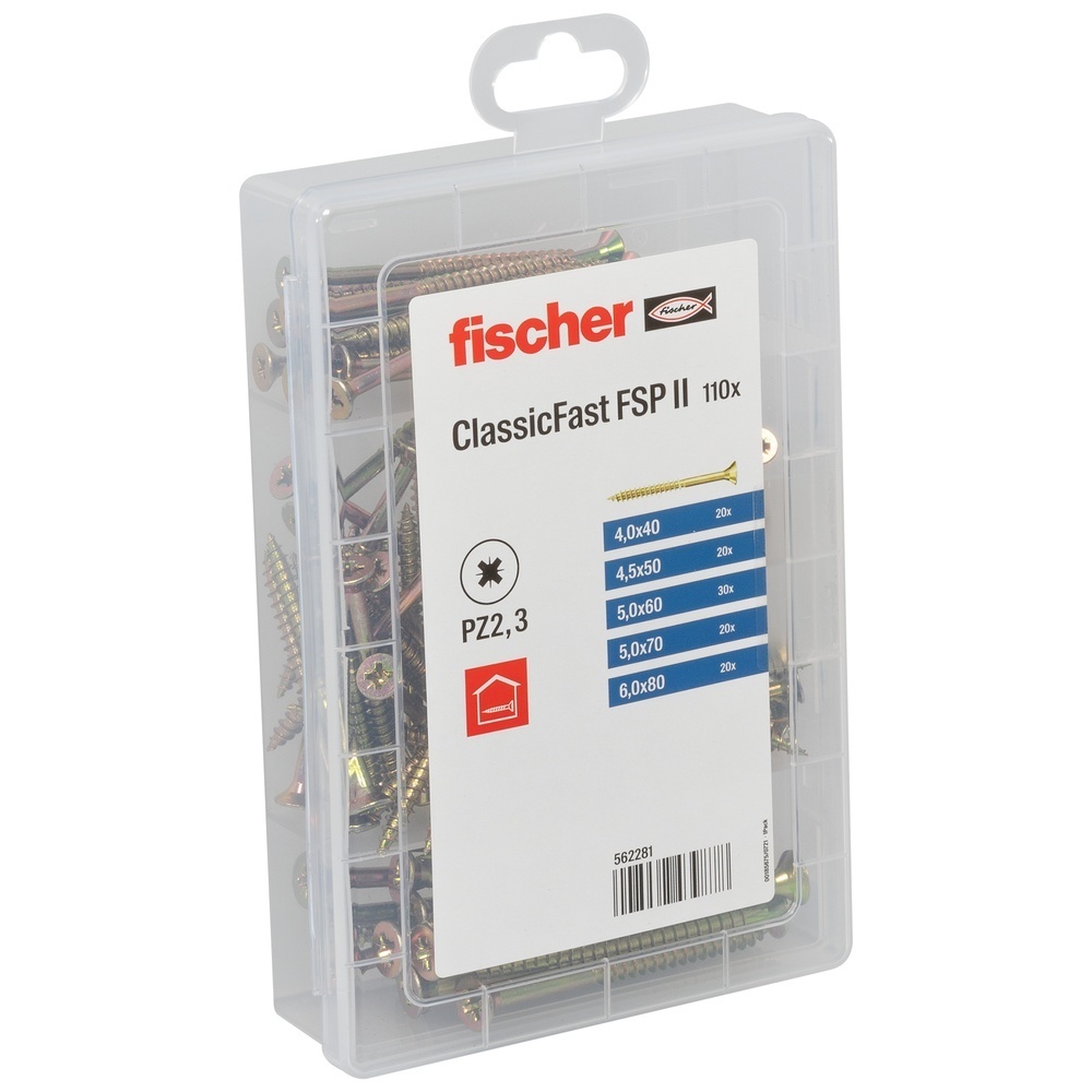 Fischer Spanplattenschraube 562281 Typ Profibox Schraube FSP II PZ Teilgew.(II)