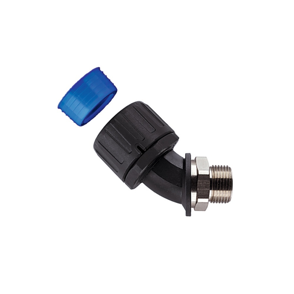 Hellermann Kunststoffverschraubung 166-24310 Typ HGL28-45M-PG21 PA66/NPB/TPE BK 10