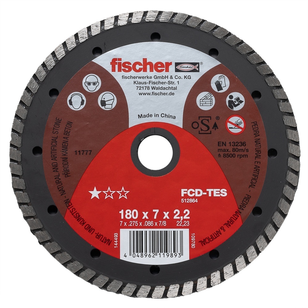 Fischer Diamanttrennscheibe 512864 Typ FCD-TES 180X2,2X22,23 DIA