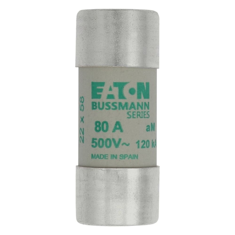 Eaton Sicherungseinsatz C22M80 Typ CYLINDRICAL FUSE 22 x 58 80A AM 500V AC