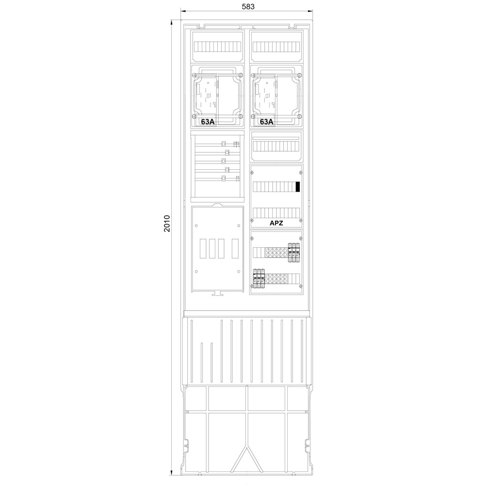 f-tronic Zähleranschlusssäule ZSA202-2-2eHZ-HS-APZ Nr. 7160141