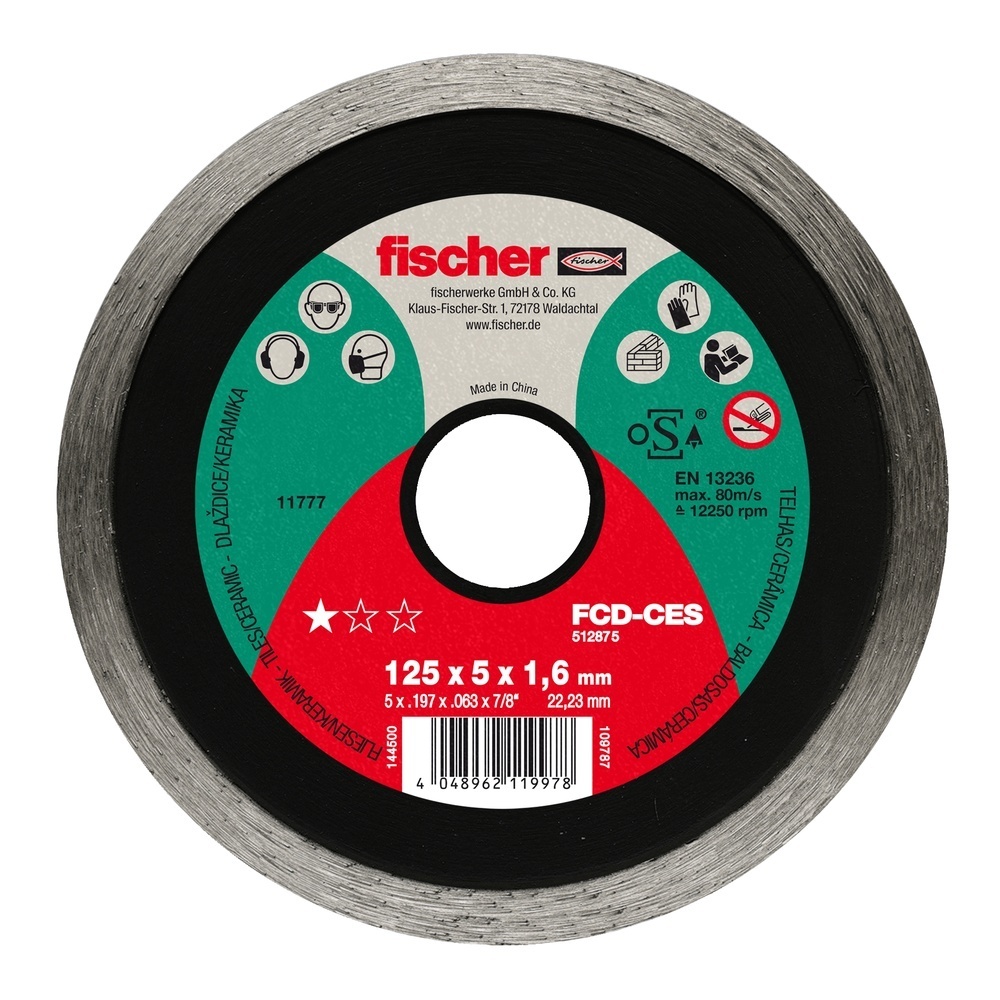 Fischer Diamanttrennscheibe 512876 Typ FCD-CES 180X1,6X22,23 DIA